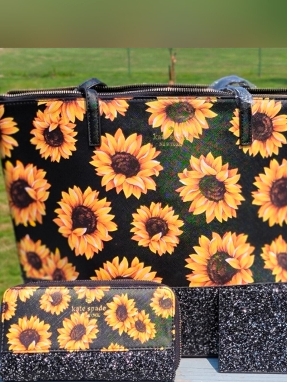 Kate Spade Glitter Sunflower 3pc Set